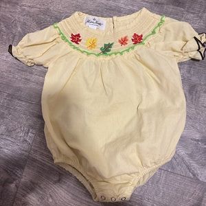 Smocked leaf romper